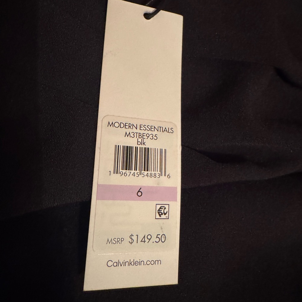 NEW Calvin Klein Women's Solid Midi Dress - Black, Size 6 - Picture 4 of 4